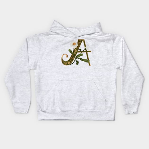 Letter A - Daisy Kids Hoodie by Olooriel